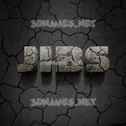 jibs in Cracked Stone style - 3D name wallpaper