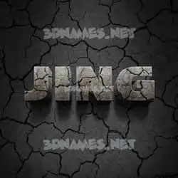 jing in Cracked Stone style - 3D name wallpaper