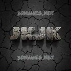 jkjk in Cracked Stone style - 3D name wallpaper