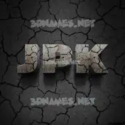 jpk in Cracked Stone style - 3D name wallpaper