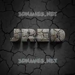 jred in Cracked Stone style - 3D name wallpaper