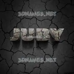 juby in Cracked Stone style - 3D name wallpaper