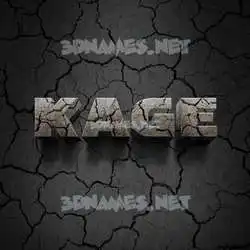 kage in Cracked Stone style - 3D name wallpaper