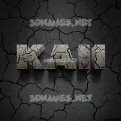 kaii in Cracked Stone style - 3D name wallpaper