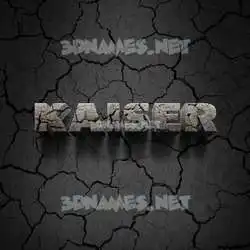 kaiser in Cracked Stone style - 3D name wallpaper