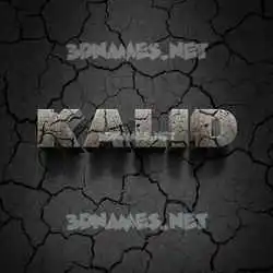 kalid in Cracked Stone style - 3D name wallpaper