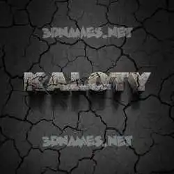 kaloty in Cracked Stone style - 3D name wallpaper