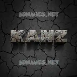 kanz in Cracked Stone style - 3D name wallpaper