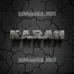 karah in Cracked Stone style - 3D name wallpaper