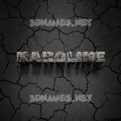 karoline in Cracked Stone style - 3D name wallpaper