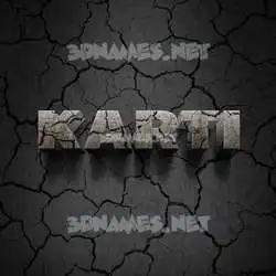 karti in Cracked Stone style - 3D name wallpaper
