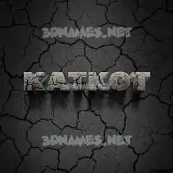 katkot in Cracked Stone style - 3D name wallpaper