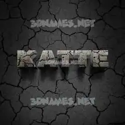 katte in Cracked Stone style - 3D name wallpaper