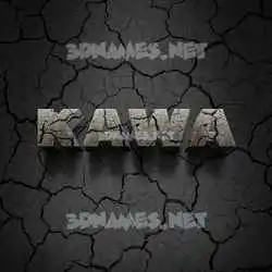 kawa in Cracked Stone style - 3D name wallpaper