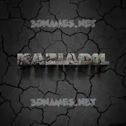 kaziadil in Cracked Stone style - 3D name wallpaper