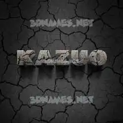 kazuo in Cracked Stone style - 3D name wallpaper