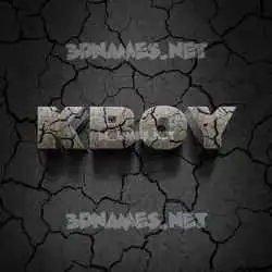 kboy in Cracked Stone style - 3D name wallpaper