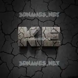 ke in Cracked Stone style - 3D name wallpaper