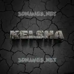 kelsha in Cracked Stone style - 3D name wallpaper