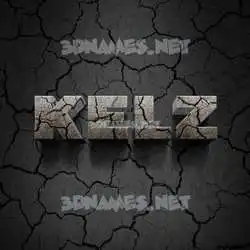 kelz in Cracked Stone style - 3D name wallpaper