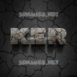ker in Cracked Stone style - 3D name wallpaper