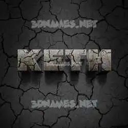 keth in Cracked Stone style - 3D name wallpaper