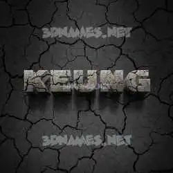 keung in Cracked Stone style - 3D name wallpaper