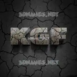 kgf in Cracked Stone style - 3D name wallpaper