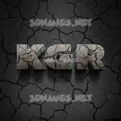 kgr in Cracked Stone style - 3D name wallpaper