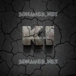 ki in Cracked Stone style - 3D name wallpaper
