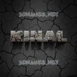 kinal in Cracked Stone style - 3D name wallpaper