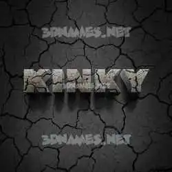 kinky in Cracked Stone style - 3D name wallpaper