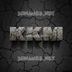 kkm in Cracked Stone style - 3D name wallpaper
