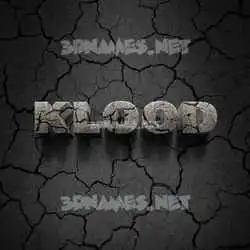 klood in Cracked Stone style - 3D name wallpaper