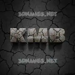 kmb in Cracked Stone style - 3D name wallpaper