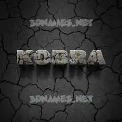 kobra in Cracked Stone style - 3D name wallpaper