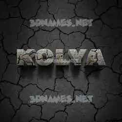 kolya in Cracked Stone style - 3D name wallpaper
