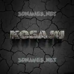 kosaju in Cracked Stone style - 3D name wallpaper