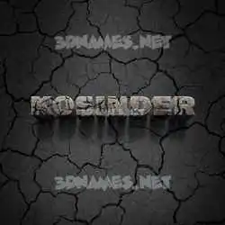 kosinder in Cracked Stone style - 3D name wallpaper