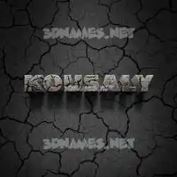 kousaly in Cracked Stone style - 3D name wallpaper