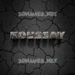 koussay in Cracked Stone style - 3D name wallpaper