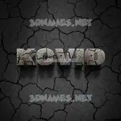 kovid in Cracked Stone style - 3D name wallpaper