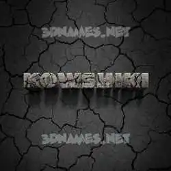 kowshiki in Cracked Stone style - 3D name wallpaper