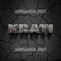 krati in Cracked Stone style - 3D name wallpaper