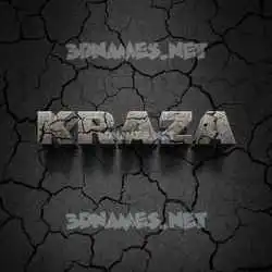 kraza in Cracked Stone style - 3D name wallpaper