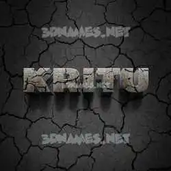 kritu in Cracked Stone style - 3D name wallpaper