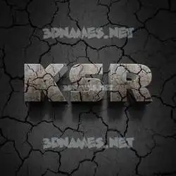 ksr in Cracked Stone style - 3D name wallpaper