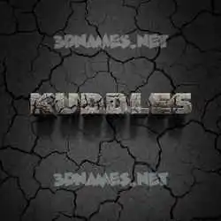 kuddles in Cracked Stone style - 3D name wallpaper