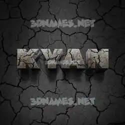 kyan in Cracked Stone style - 3D name wallpaper