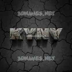 kyny in Cracked Stone style - 3D name wallpaper
